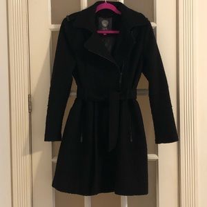 Vince Camuto Black Peacoat with Removable Hood